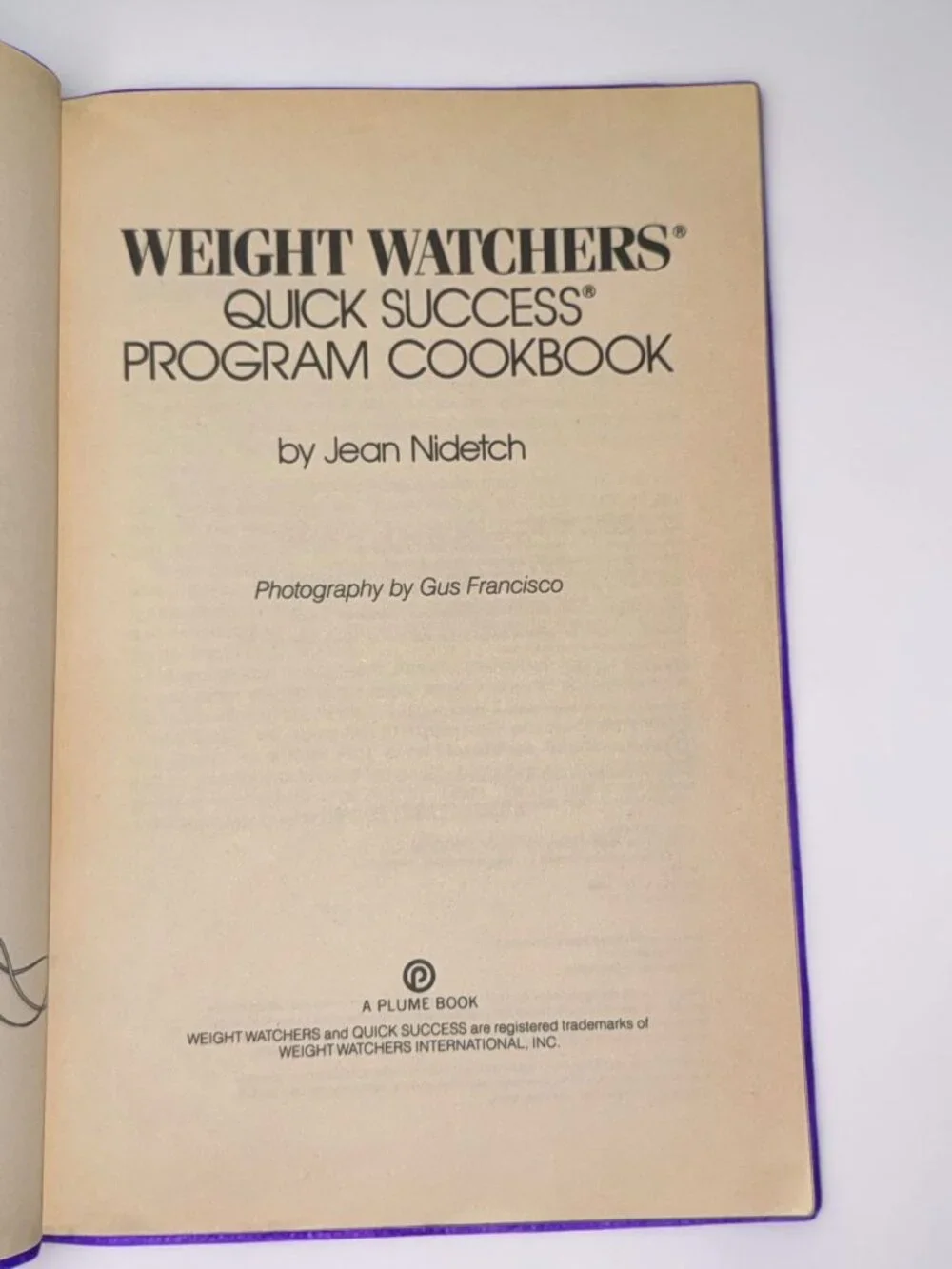 Weight Watchers Quick Success Program Cookbook By Jean Nidetch